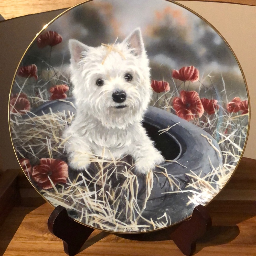 2for$20🟠White Westie Dog Decorative Plate - Home Art